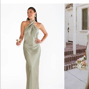 Show Me Your MuMu Backless Halter Dress in Light Green